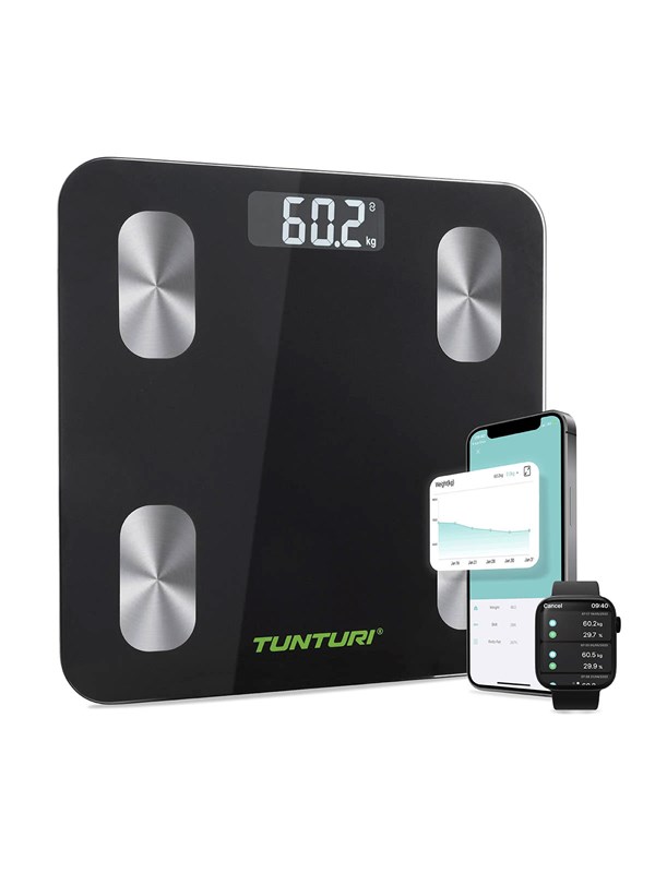Tunturi Analysevekt SC30 Smart Badevægt - Sort
