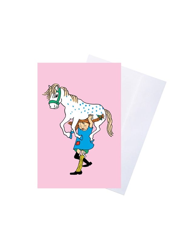 Pippi - Greeting Card w. Envelope - Blue