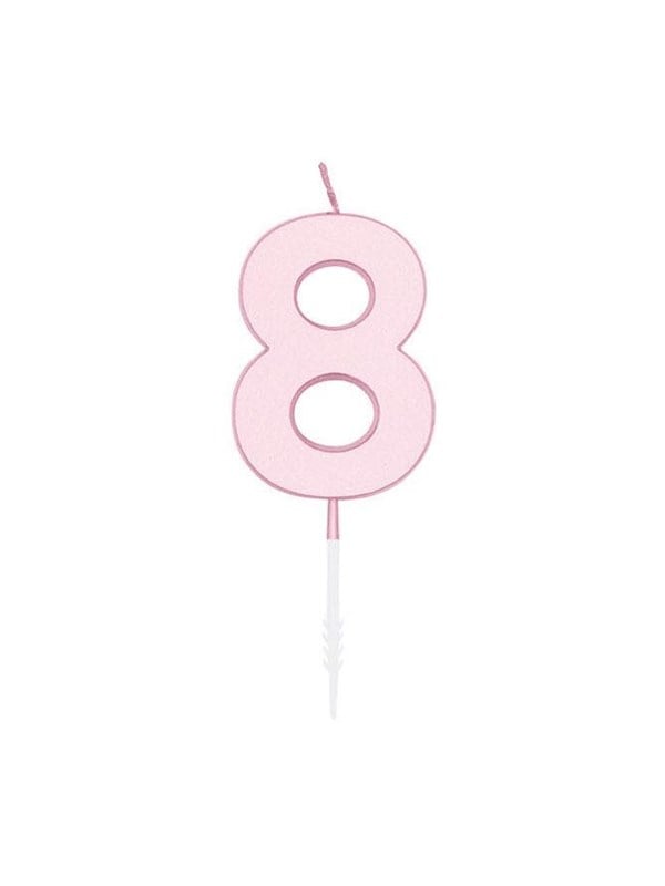 Globos Cake candle 4.5cm Pastel Pink no. 8
