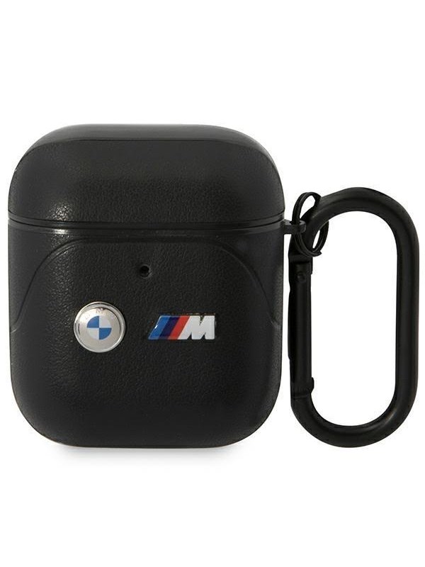 BMW BMA222PVTK AirPods 1/2 cover black/black Leather Curved Line