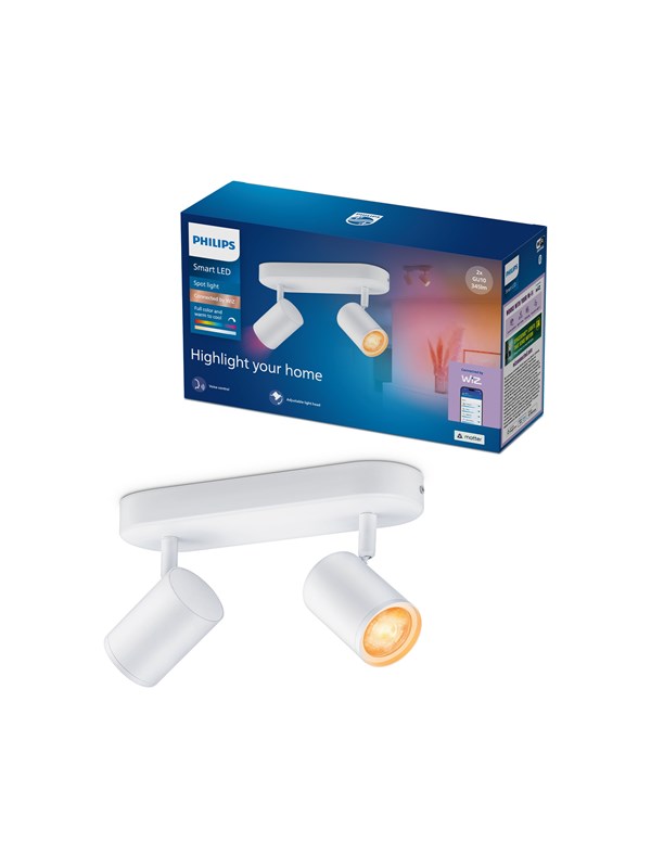 Philips Smart Lighting Smart spotlampe x2, hvit