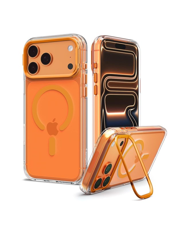Spigen Ultra Hybrid Optik S MagSafe - clear orange - iPhone 18 Pro/17 Pro