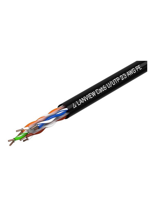 Lanview bulk cable - 305 m - black - Svart - 305m