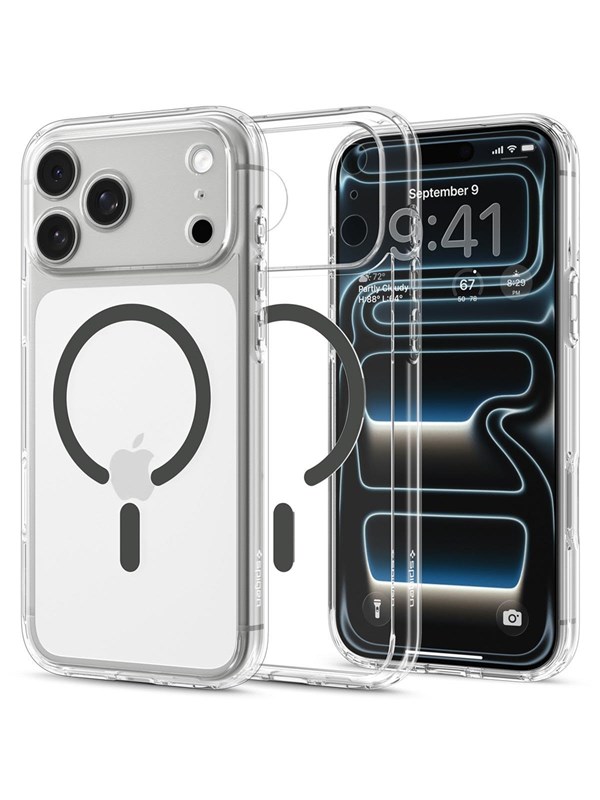 Spigen Ultra Hybrid MagSafe - clear graphite - iPhone 18 Pro/17 Pro