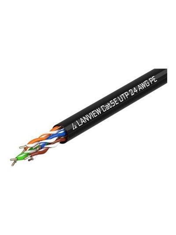 Lanview bulk cable - 305 m - black - Svart - 305m