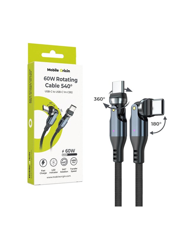 Mobile Origin Rotating Cable 540° USB-C to USB-C - 1m