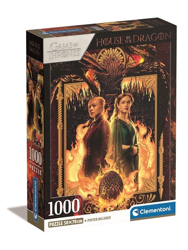 Clementoni Puslespill HQC House of Dragon, 1000 brikker 2D Puslespill