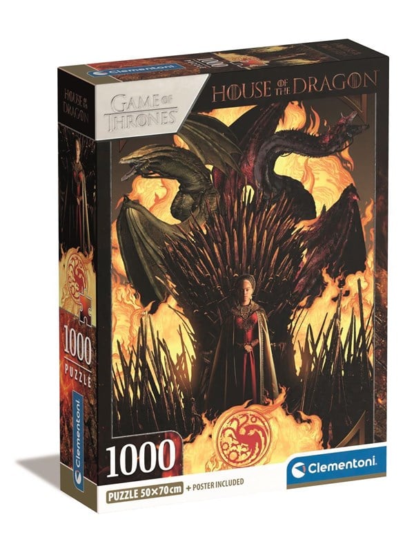 Clementoni Puslespill HQC House of Dragon, 1000 brikker 2D Puslespill