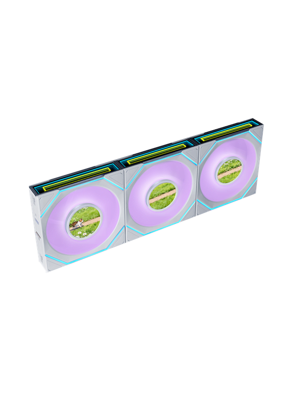 Lian Li UNI FAN SLINF LCD FLEX 120 (3-pack) - Kabinettvifte - 120mm - Hvit med RGB-lys - 30 dBA