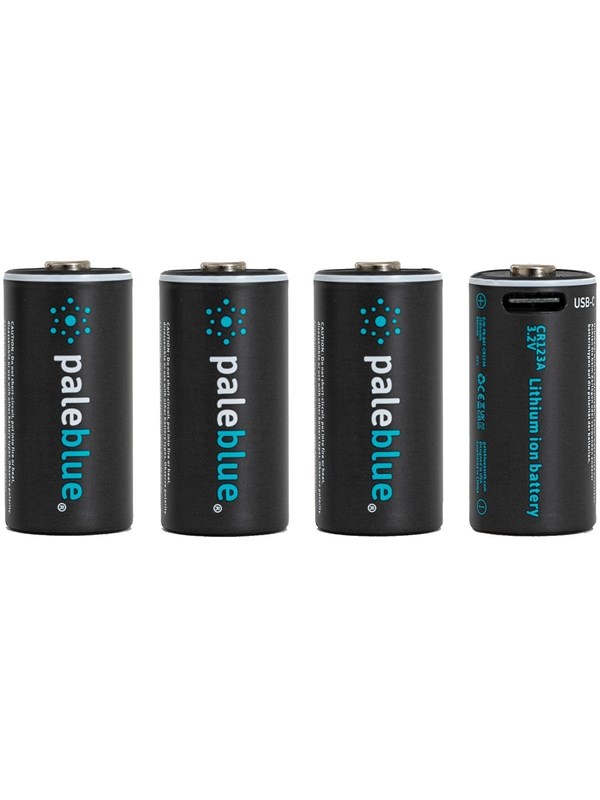 Pale Blue CR123 Rechargeable Batteries 4-Pack inc