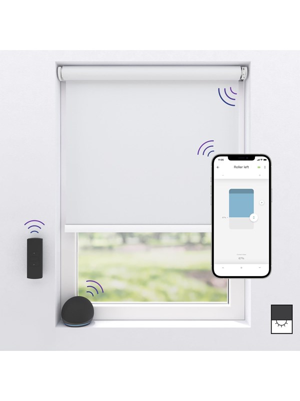 MotionBlinds Trådløst elektrisk mørkleggingsrullegardin 80x190 cm - Hvit