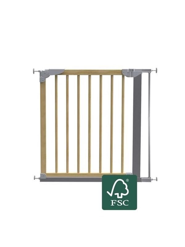 BabyDan Designer Gate med 1 forlenger, nature/ silver