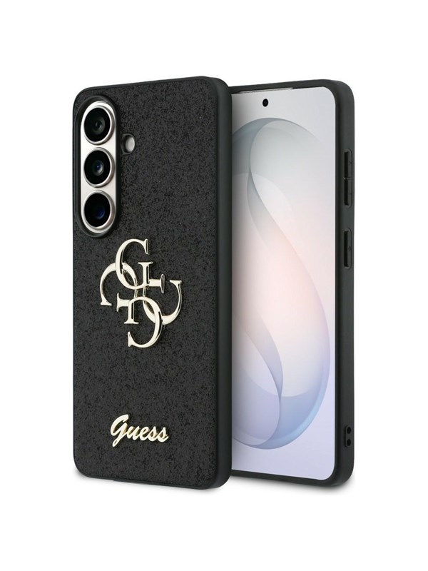 GUESS Fixed Glitter Big 4G Metal Logo case for Samsung Galaxy S26 - black