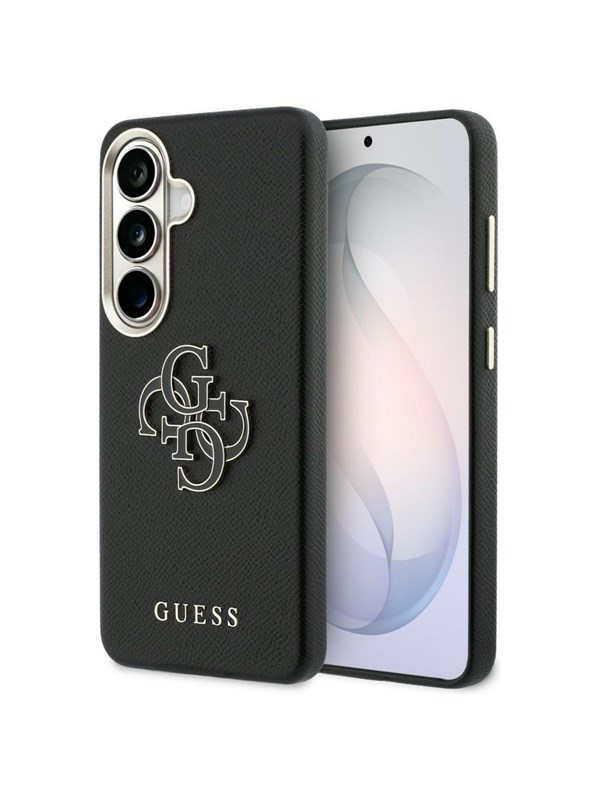 GUESS Grained Big 4G Metal Logo case for Samsung Galaxy S26+ - black