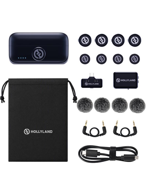 Hollyland Lark M3 Combo - 4TX + 2RX (1x USB-C & 1x Camera RX + 4x Wireless Microphones)
