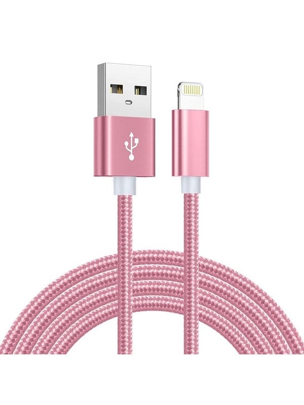 SiGN USB-kabel med Lightning-kontakt for iPhone og iPad, 2,4A, 2m - Rosa