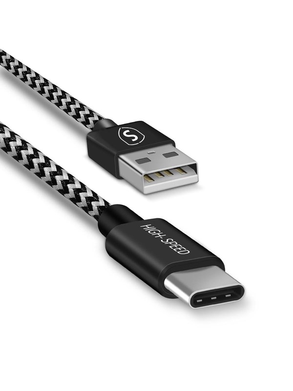 SiGN Skin USB-C-Cable 2.4A - 12W - 0.25m - Black/White
