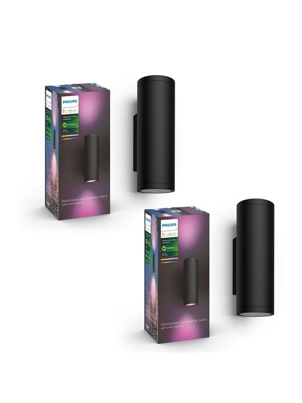 Philips Hue Appear Sort – Dobbel vegglampe-pakke