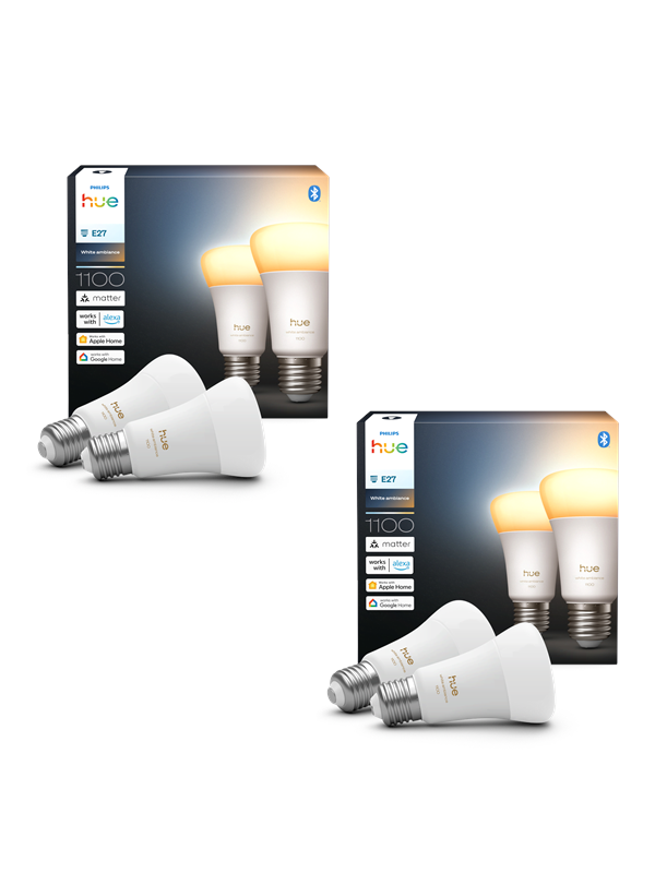 Philips Hue White Ambiance A60 Pære – 1100 Lumen – 4-pakning