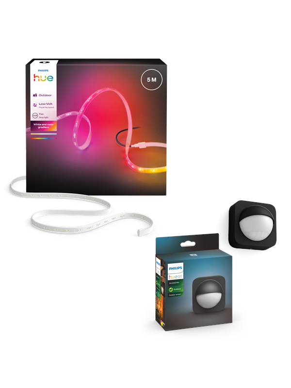 Philips Hue Flux Utendørs LED-stripe 5m + Utendørs bevegelsessensor