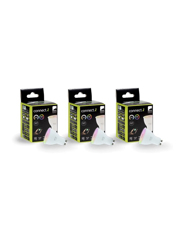 EGLO GU10 LED-Z MATTER RGB/CCT 4.9W 420lm opal – 3 pack