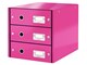 Arkivering & Oppbevaring - Leitz Skuffkabinett Click & Store WOW 3 skuffer Rosa - 60480023