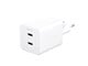 Mobil - Adaptere og ladere - empower by PanzerGlass Turbo 45W Charger incl. 2 x USB-C | EU Plug | Silver White - EM58685