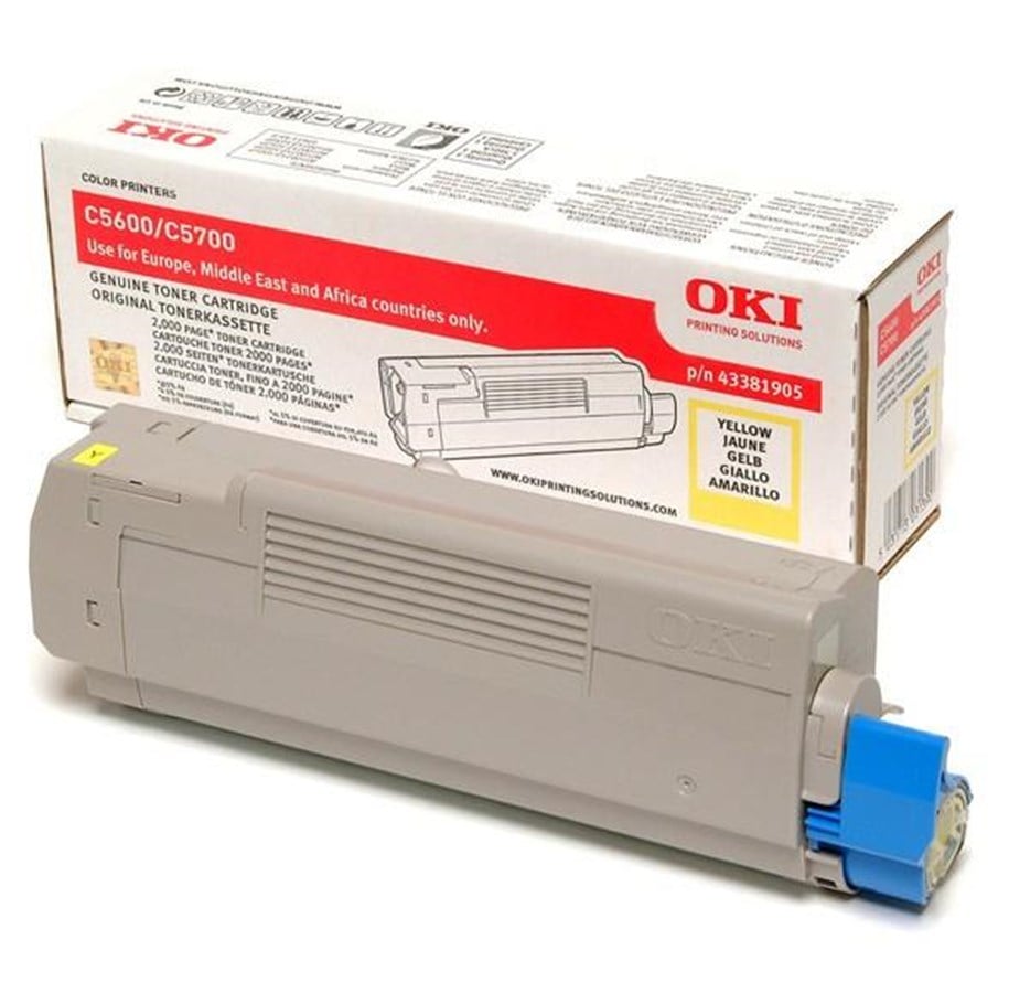 Printertilbehør blekk/toner - OKI 43381905 Toner Yellow - Laser toner Yellow - 43381905