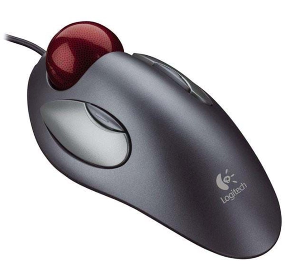 Mus - Logitech Marble Mouse - Ergonomisk mus - Optisk - 4 - Sølv - 910-000808