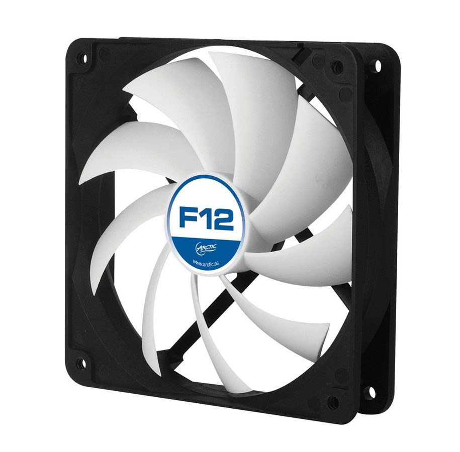Kabinettvifte - Arctic Fan F12 120mm casefan 1350rpm - Kabinettvifte - 120mm - Svart med hvite vinger - 22 dBA - AFACO-12000-GBA01