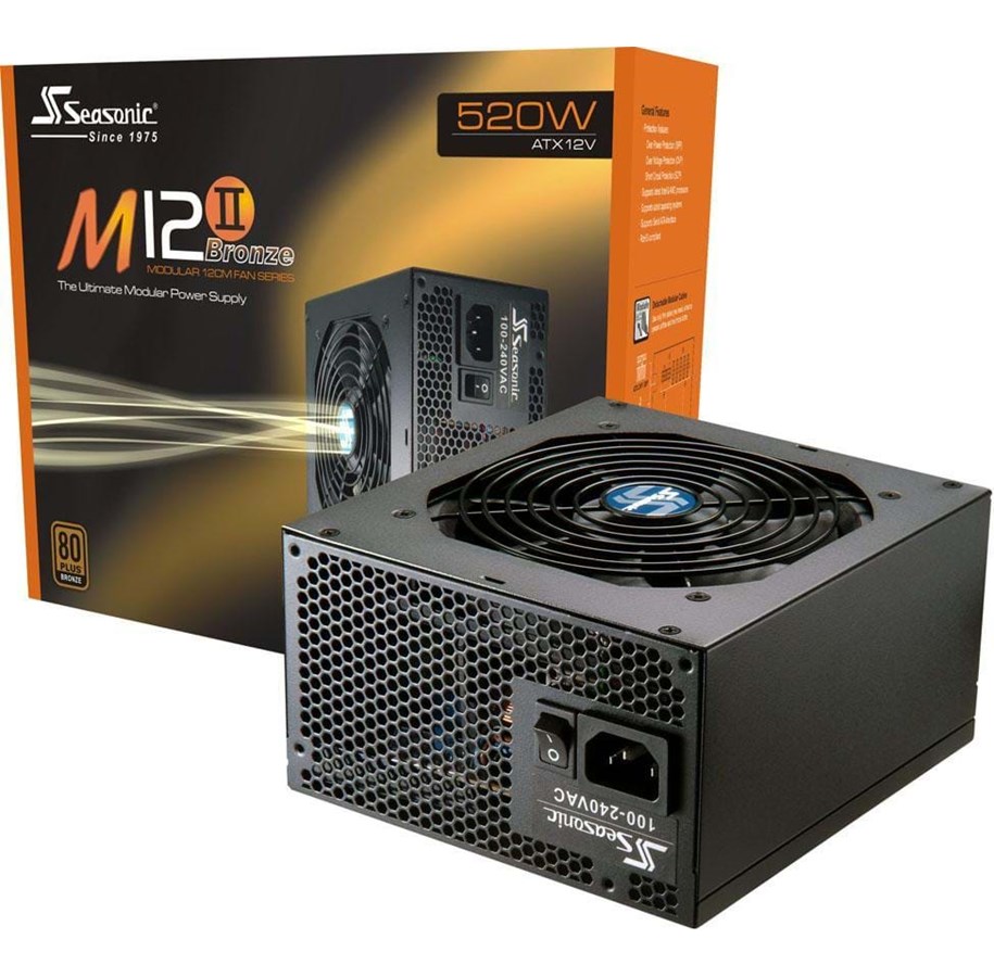 Strømforsyning (PSU) - Seasonic M12II 520 EVO Strømforsyning (PSU) - 520 Watt - 120 mm - ATX - 80 Plus Bronze sertifisert - M12II-520