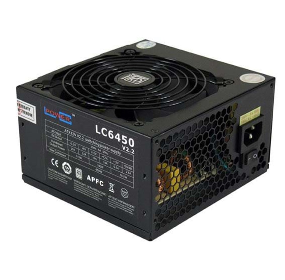 LC Power Super Silent LC6450 V2.2 - 450W Strømforsyning (PSU) - 450 Watt - 120 mm - ATX - 80 Plus White sertifisert
