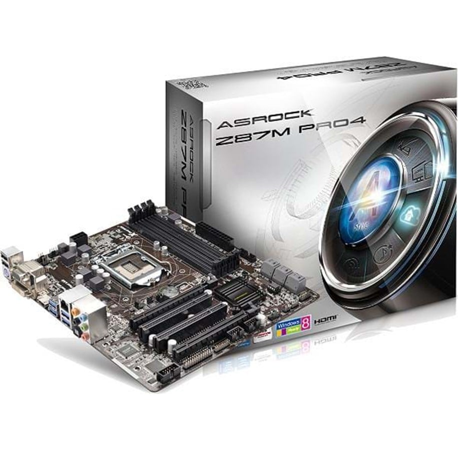 Hovedkort - ASRock Z87M PRO4 - Haswell Hovedkort - Intel Z87 Express - Intel LGA1150 - DDR3 RAM - Micro-ATX - Z87M PRO4