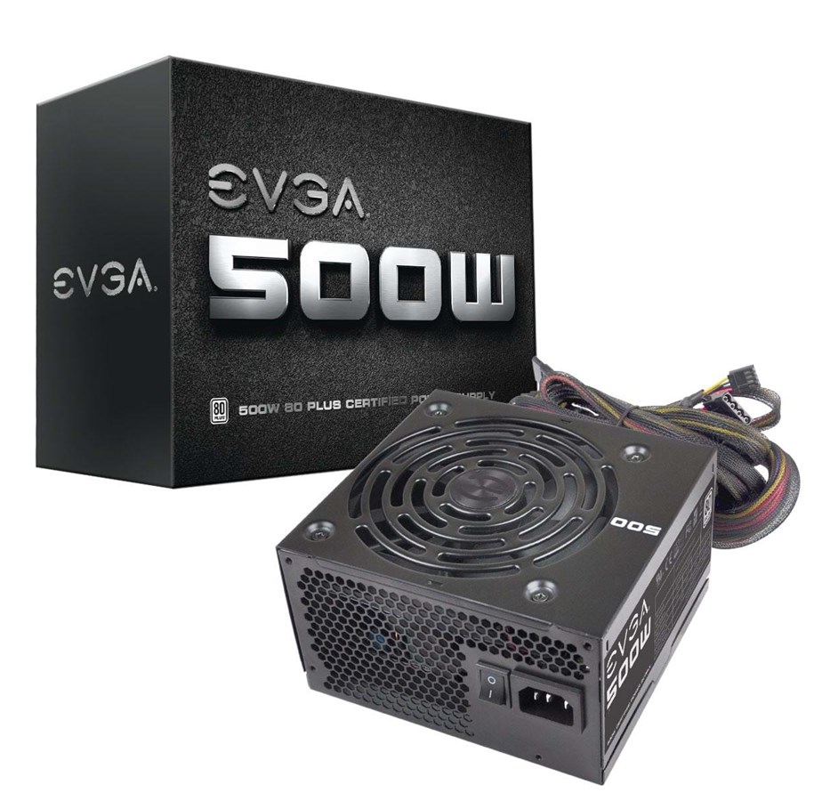 Strømforsyning (PSU) - EVGA White Power 500 Strømforsyning (PSU) - 500 Watt - 120 mm - ATX - 80 Plus White sertifisert - 100-W1-0500-KR