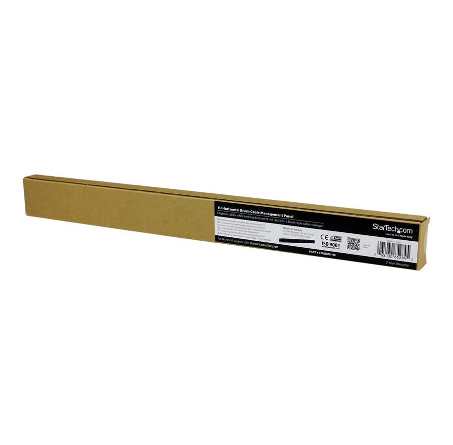 StarTech.com 1U Brush Strip Horizontal Server Rack Cable Management Panel
