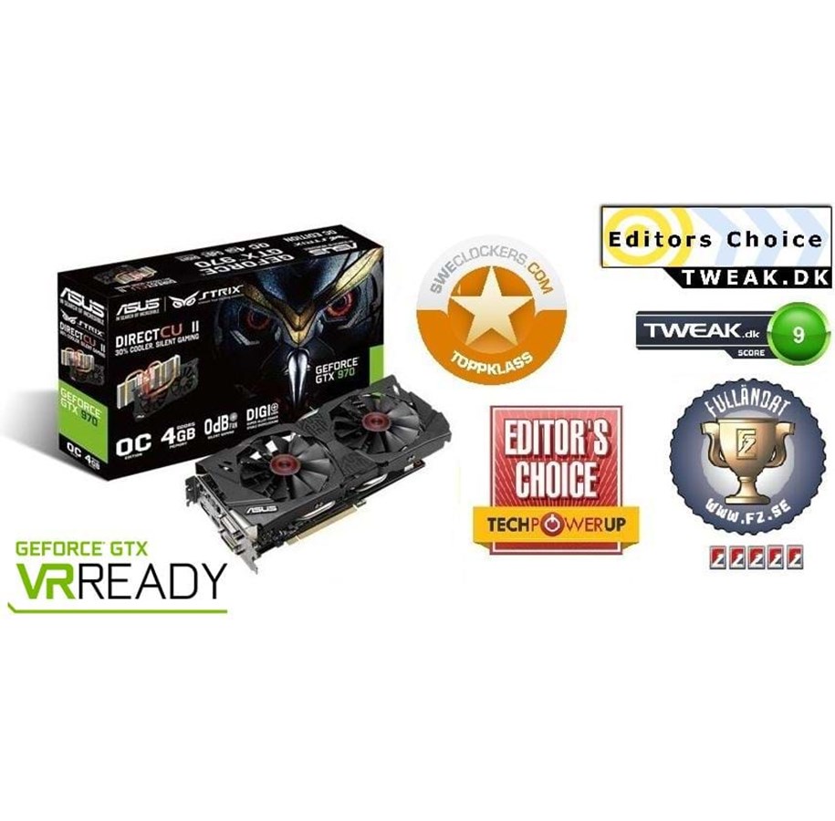 Grafikkort - ASUS GeForce GTX 970 ROG STRIX - 4GB GDDR5 RAM - Grafikkort - 90YV07F0-M0NA00