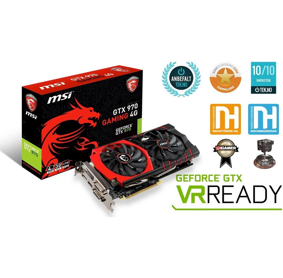 Grafikkort - MSI GeForce GTX 970 GAMING - 4GB GDDR5 RAM - Grafikkort - GTX 970 GAMING 4G