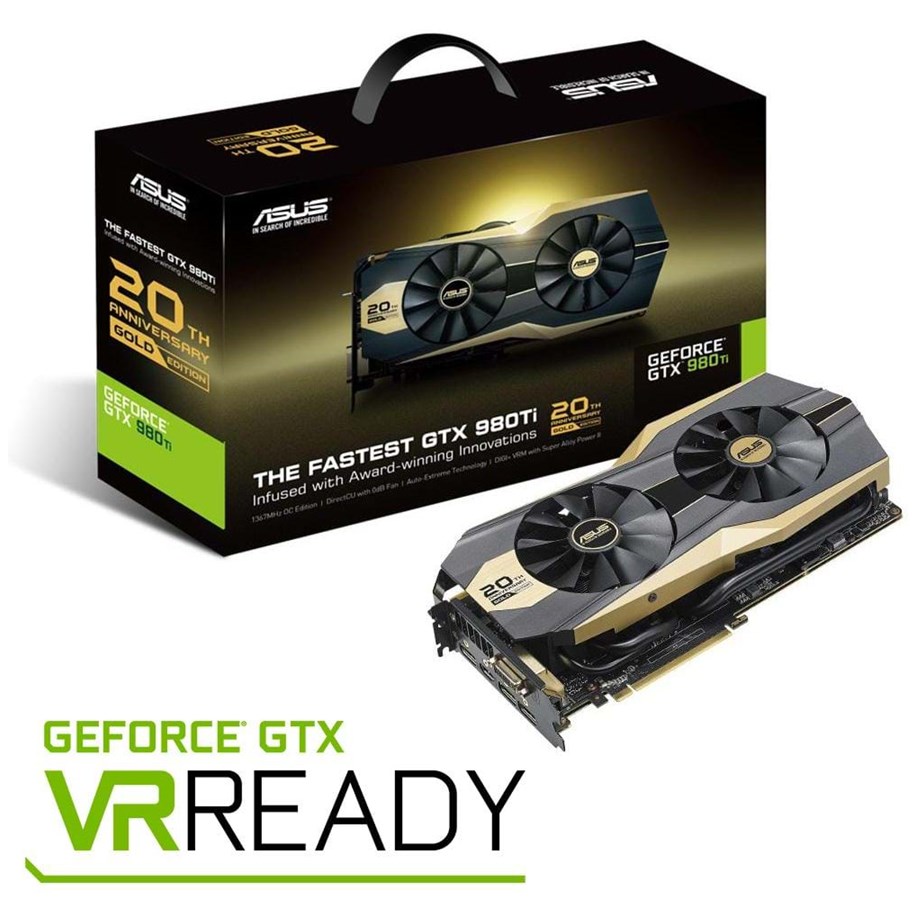 Grafikkort - ASUS GeForce GTX 980 Ti 20th Anniversary Gold Edition - 6GB GDDR5 RAM - Grafikkort - 90YV08S2-M0NA00
