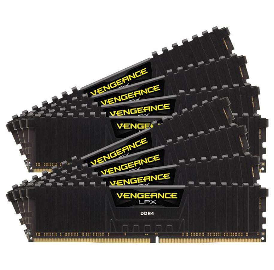 RAM - Corsair Vengeance LPX DDR4-3000 - 128GB - CL16 - Octa Channel (8 pcs) - Intel XMP - Svart - CMK128GX4M8B3000C16