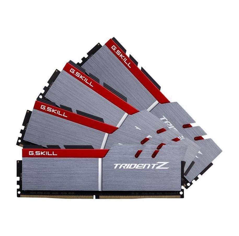 RAM - G.Skill Trident Z DDR4-3200 - 32GB - CL14 - Quad Channel (4 pcs) - Intel XMP - Sølv - F4-3200C14Q-32GTZ