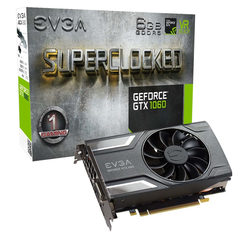 Grafikkort - EVGA GeForce GTX 1060 SC GAMING ACX 2.0 - 6GB GDDR5 RAM - Grafikkort - 06G-P4-6163-KR
