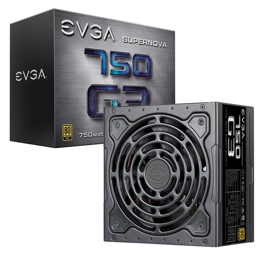 Strømforsyning (PSU) - EVGA SuperNOVA 750 G3 Strømforsyning (PSU) - 750 Watt - 130 mm - ATX - 80 Plus Gold sertifisert - 220-G3-0750-X2