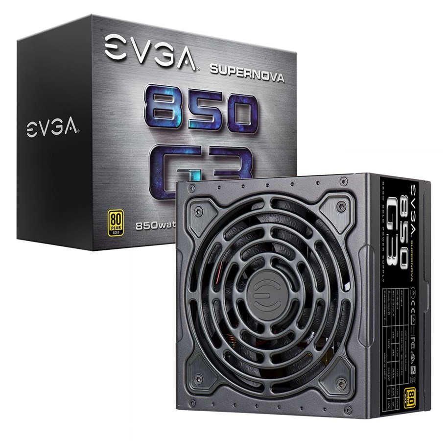 Strømforsyning (PSU) - EVGA SuperNOVA 850 G3 Strømforsyning (PSU) - 850 Watt - 130 mm - ATX - 80 Plus Gold sertifisert - 220-G3-0850-X2