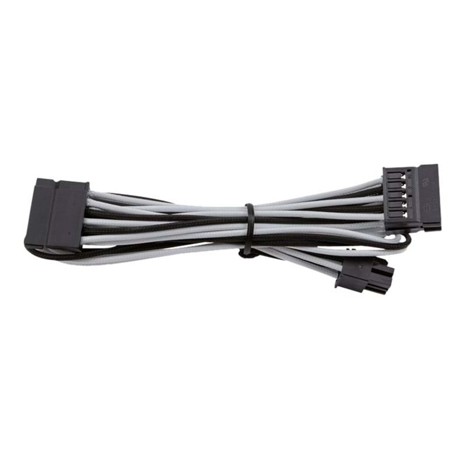 Strømkabel (intern) - Corsair Premium Individually Sleeved SATA Cable Type 4 (Generation 3) - White/Black - CP-8920191