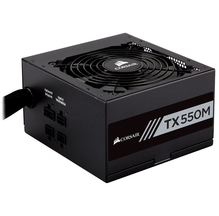Strømforsyning (PSU) - Corsair TX550M Strømforsyning (PSU) - 550 Watt - 120 mm - ATX - 80 Plus Gold sertifisert - CP-9020133-EU