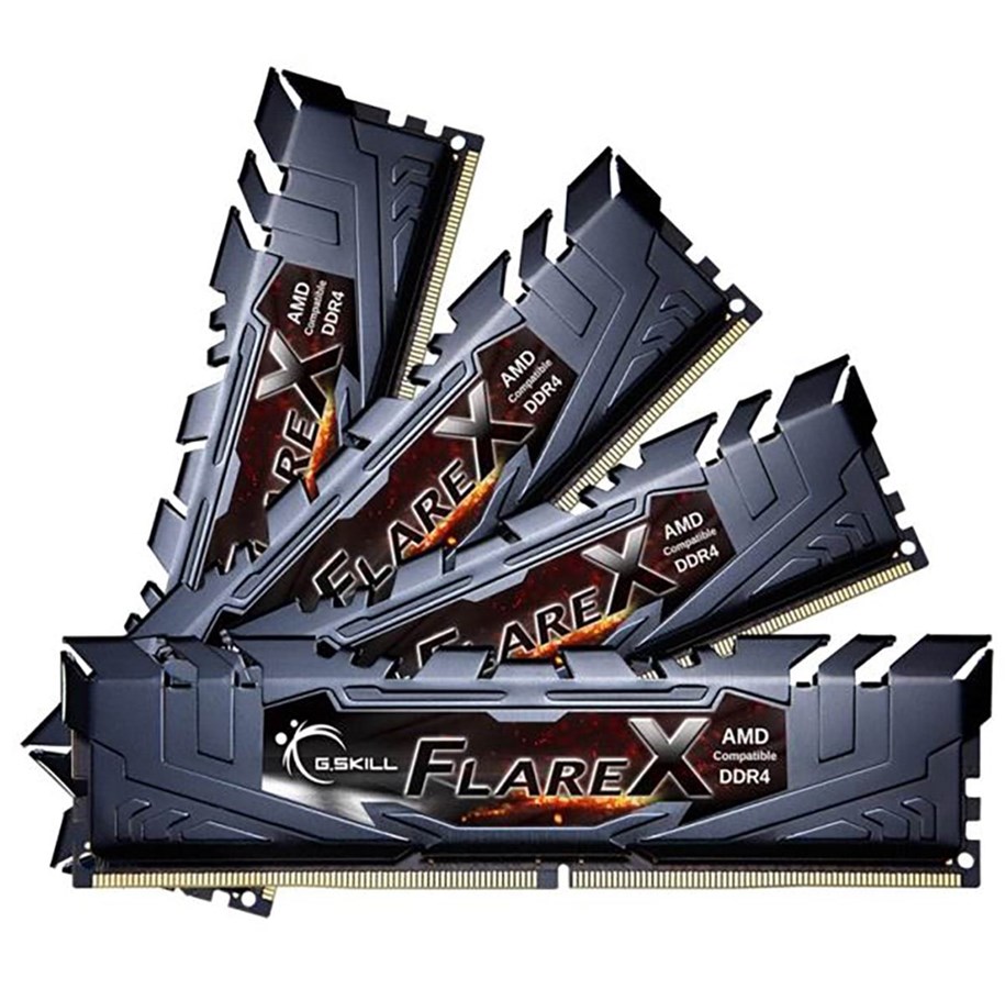 RAM - G.Skill Flare X DDR4-3200 - 32GB - CL14 - Quad Channel (4 pcs) - AMD Optimized - Svart - F4-3200C14Q-32GFX