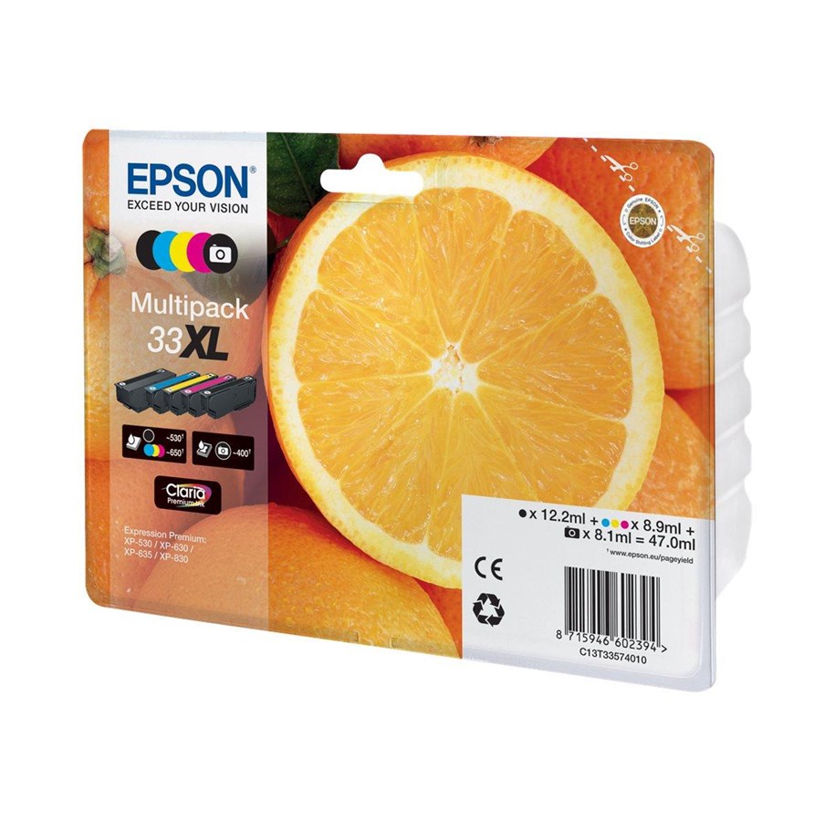Printertilbehør blekk/toner - Epson 33XL Multipack - 5-pack - XL - black yellow cyan magenta photo black - original - ink cartridge - C13T33574021