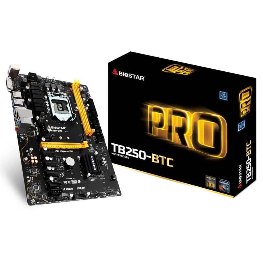 Hovedkort - BIOSTAR TB250-BTC Hovedkort - Intel B250 - Intel LGA1151 socket - DDR4 RAM - ATX - TB250-BTC