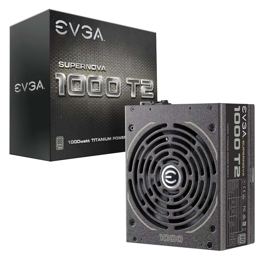 Strømforsyning (PSU) - EVGA SuperNOVA 1000 T2 Strømforsyning (PSU) - 1000 Watt - 140 mm - ATX - 80 Plus Titanium sertifisert - 220-T2-1000-X2