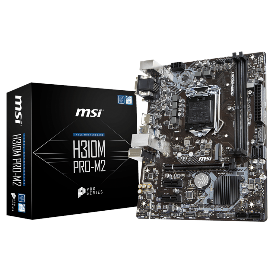 Hovedkort - MSI H310M PRO-M2 Hovedkort - Intel H310 - Intel LGA1151 socket - DDR4 RAM - Micro-ATX - H310M PRO-M2